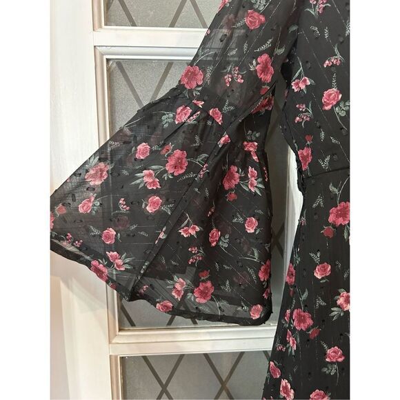 Altar'd State Black and Pink Floral Mini Dress - Picture 7 of 13